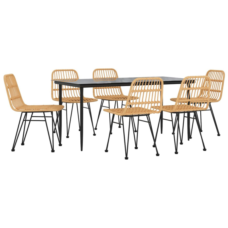 Set mobilier de grădină, 7 piese, poliratan