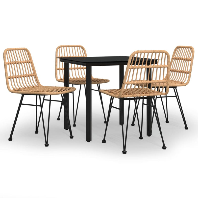 Set mobilier de grădină, 5 piese, poliratan