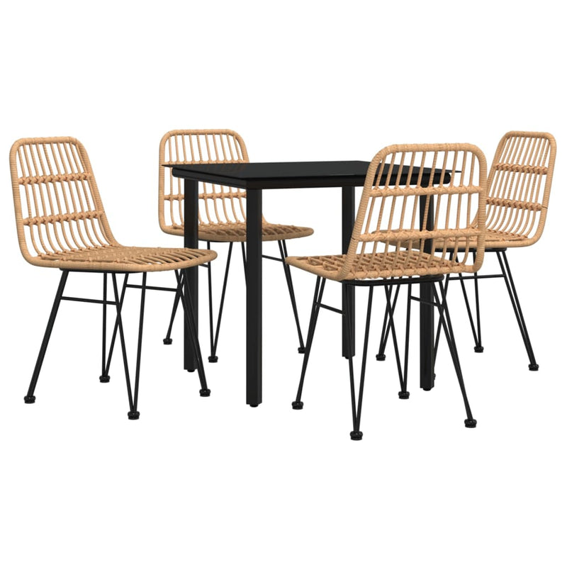 Set mobilier de grădină, 5 piese, poliratan