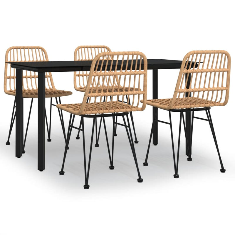 Set mobilier de grădină, 5 piese, poliratan