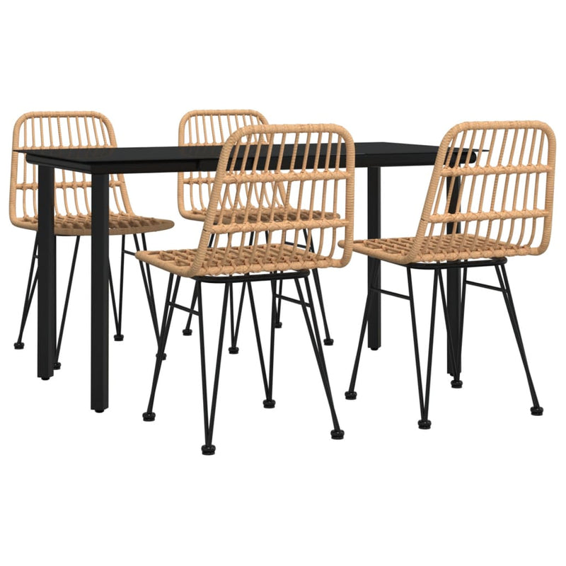 Set mobilier de grădină, 5 piese, poliratan