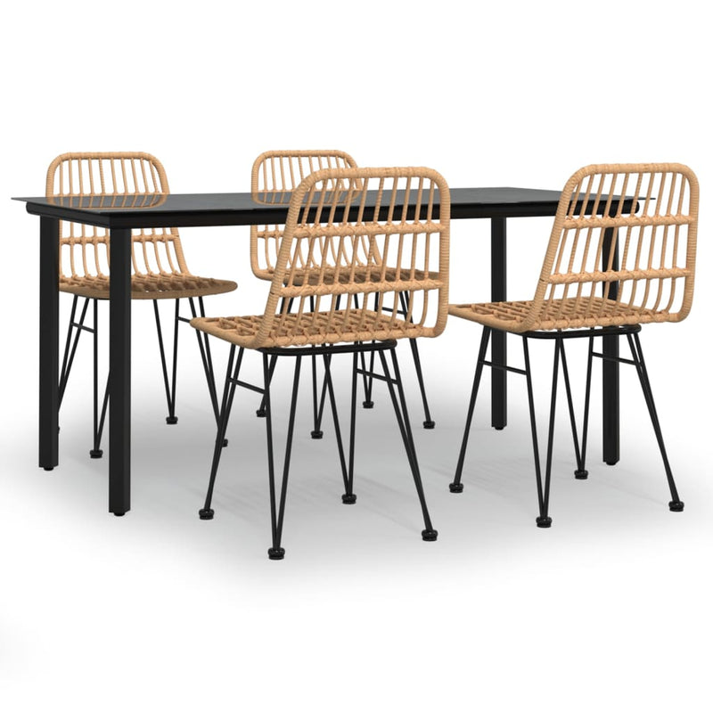 Set mobilier de grădină, 5 piese, poliratan