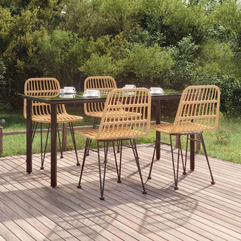 Set mobilier de grădină, 5 piese, poliratan