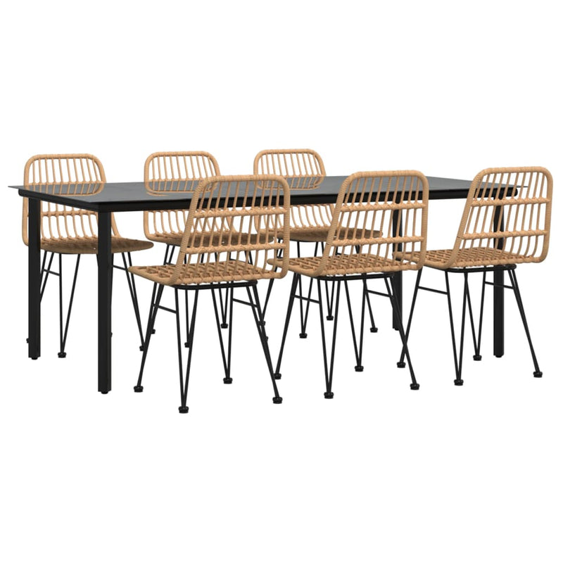 Set mobilier de grădină, 7 piese, poliratan