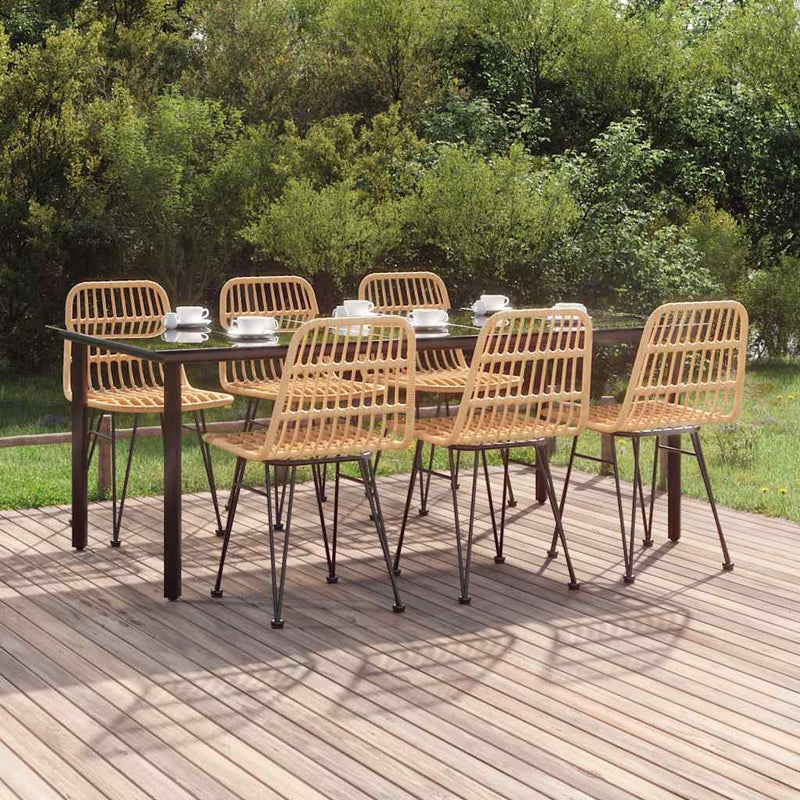 Set mobilier de grădină, 7 piese, poliratan