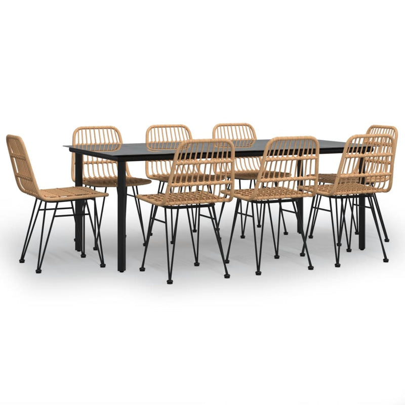 Set mobilier de grădină, 9 piese, poliratan
