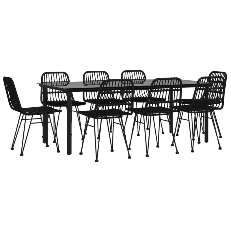 Set mobilier de grădină, 9 piese, poliratan