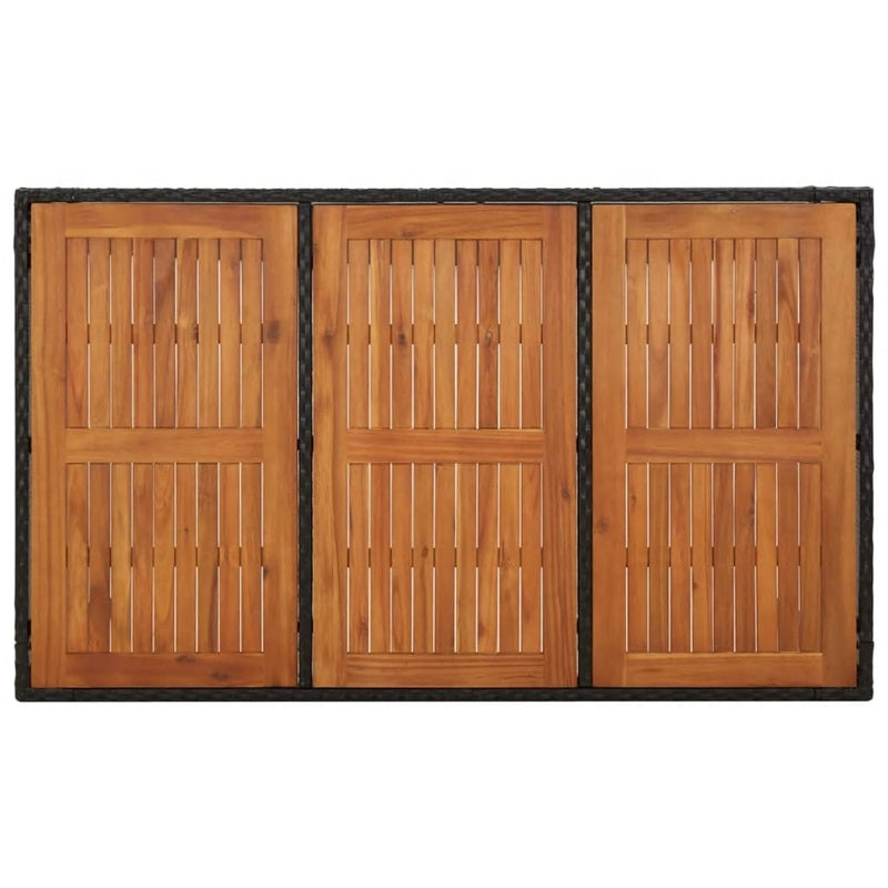 Set mobilier de grădină cu perne, 5 piese, negru, poliratan
