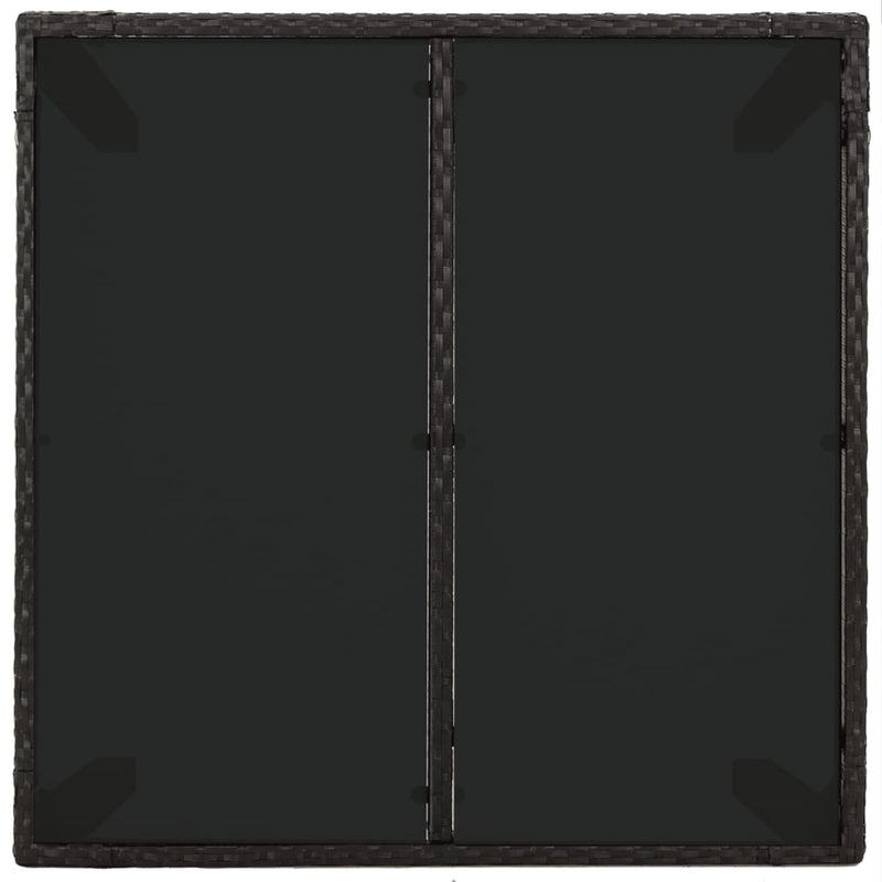 Set mobilier de grădină cu perne, 5 piese, negru, poliratan