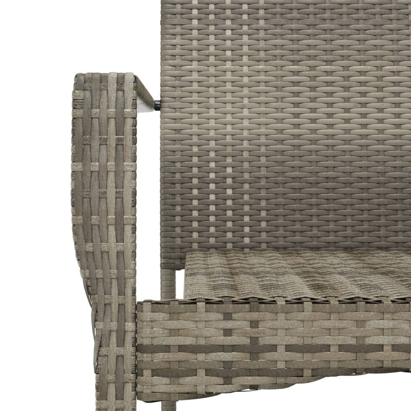 Set mobilier de grădină cu perne, 5 piese, gri, poliratan