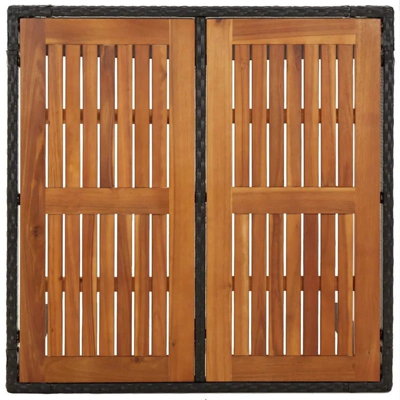 Set mobilier de grădină cu perne, 5 piese, negru, poliratan