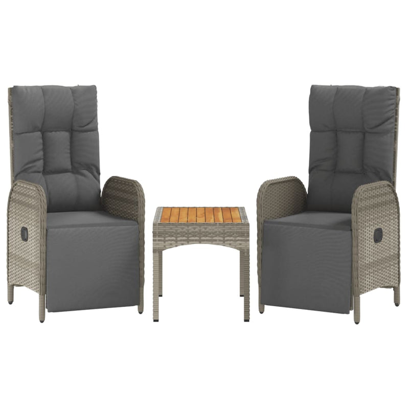 Set mobilier de grădină cu perne, 4 piese, gri, poliratan