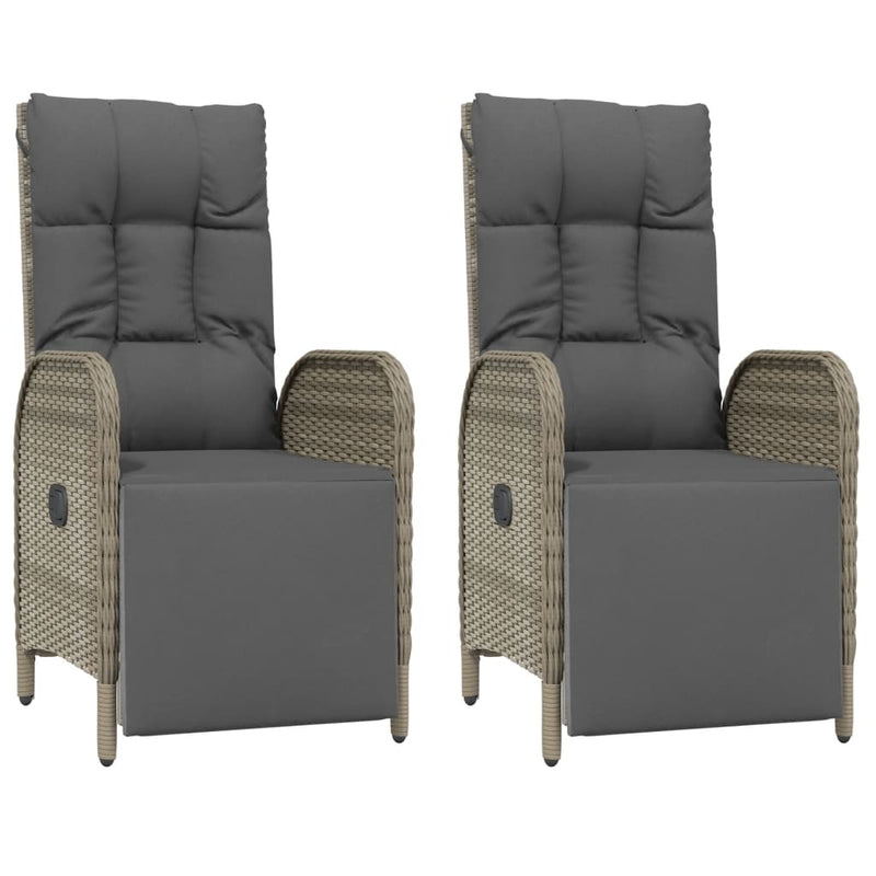 Set mobilier de grădină cu perne, 4 piese, gri, poliratan