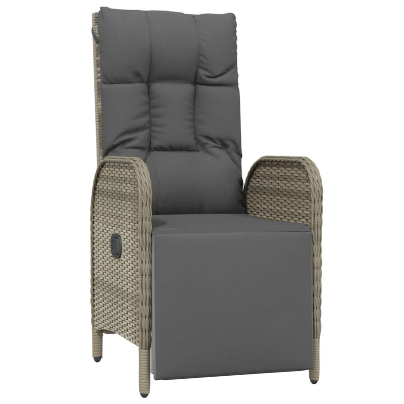 Set mobilier de grădină cu perne, 4 piese, gri, poliratan
