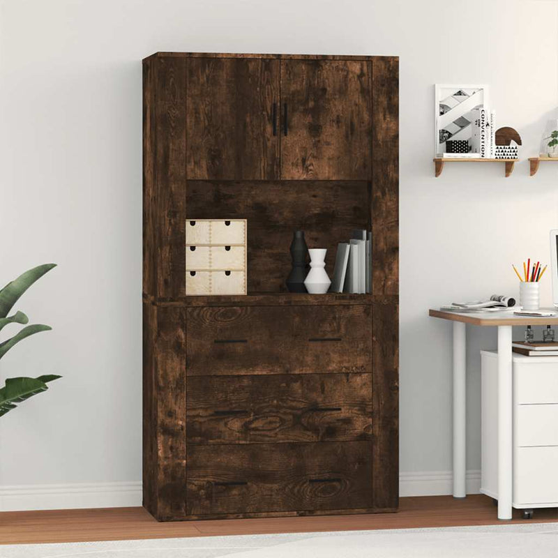 Dulap înalt, stejar fumuriu, lemn prelucrat