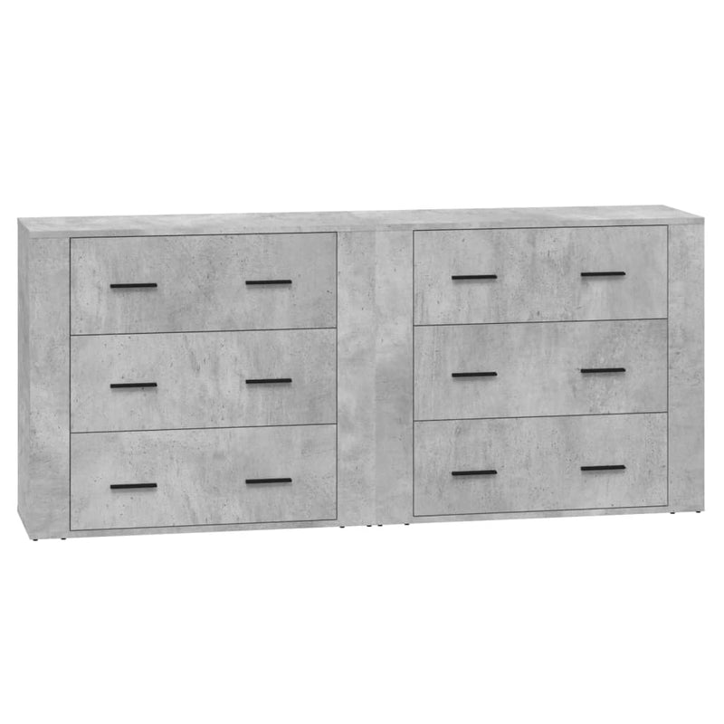 Servante, 2 piese, gri beton, lemn prelucrat