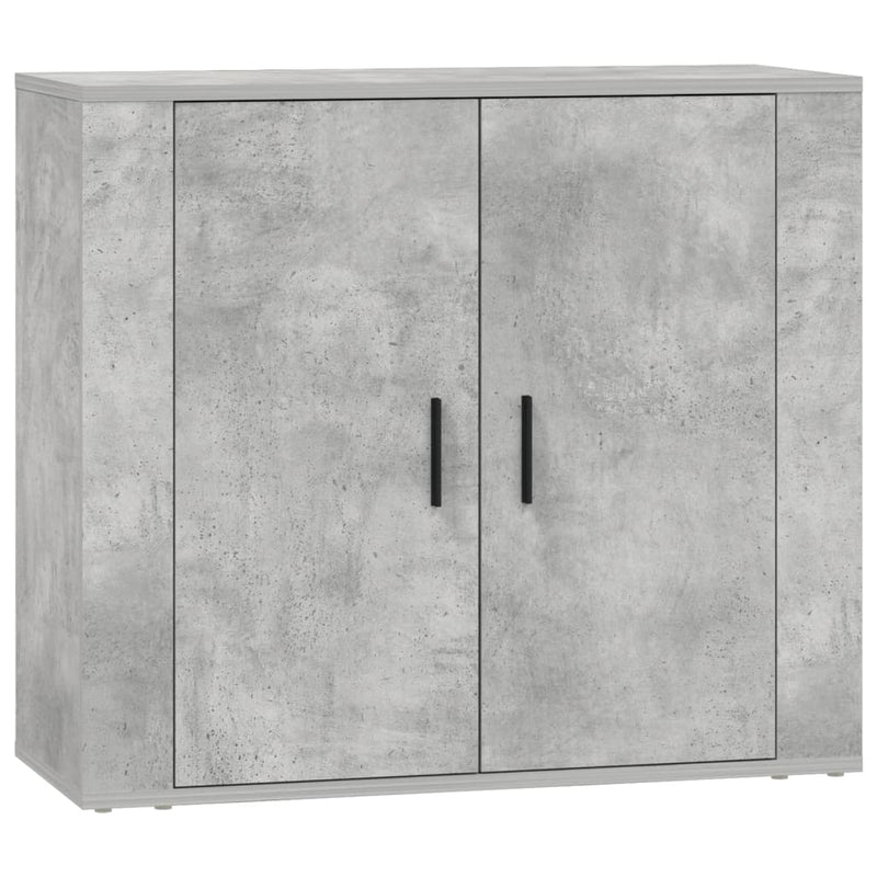 Servante, 3 piese, gri beton, lemn prelucrat