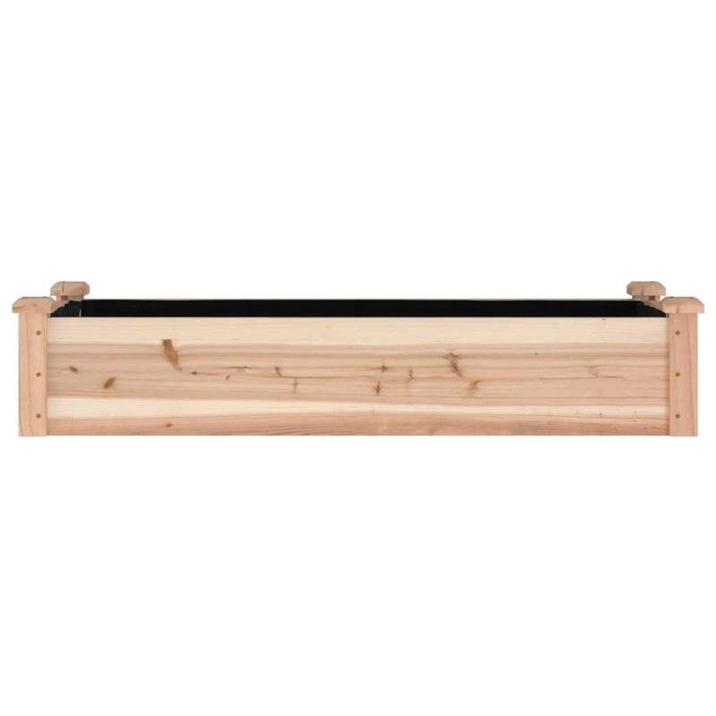 Strat de grădină înălțat cu căptușeală, 120x45x25 cm, lemn brad