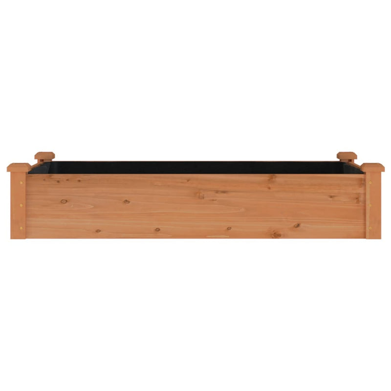 Strat grădină înălțat cu căptușeală maro 120x60x25 cm lemn brad