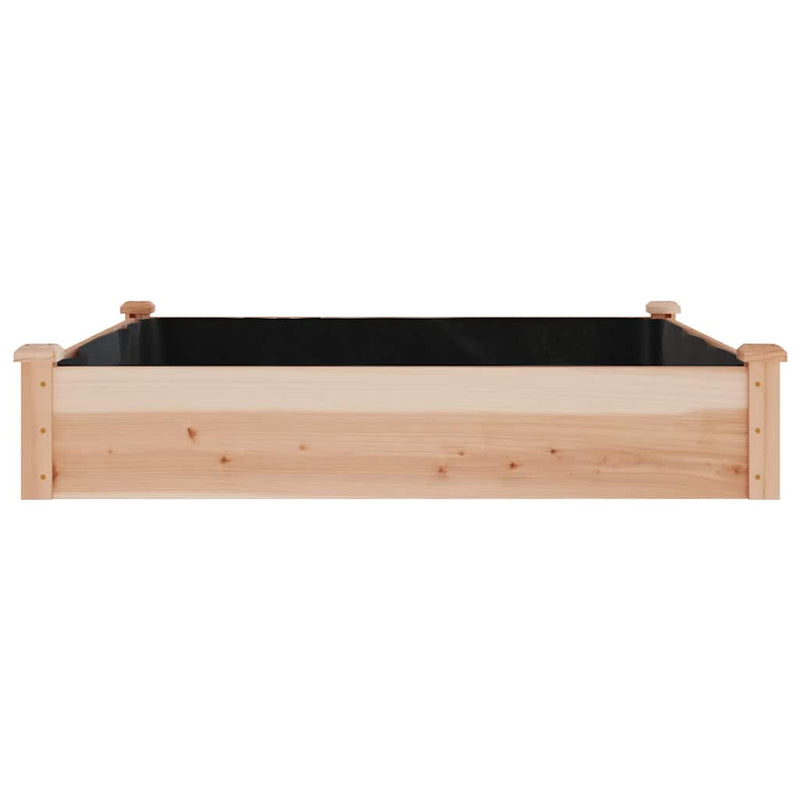 Strat de grădină înălțat cu căptușeală, 120x120x25 cm lemn brad