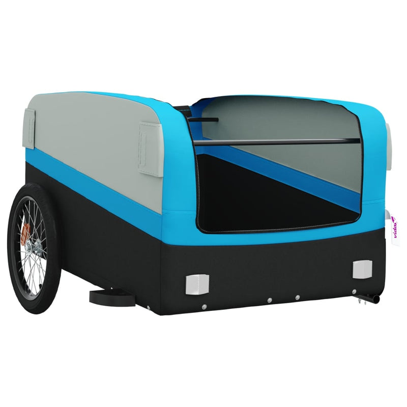 Remorcă pentru biciclete, negru și albastru, 45 kg, fier