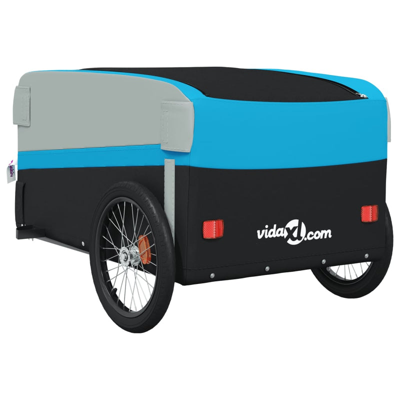 Remorcă pentru biciclete, negru și albastru, 45 kg, fier