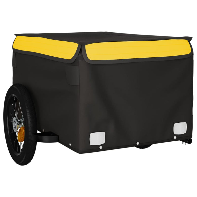 Remorcă pentru biciclete, negru și galben, 30 kg, fier
