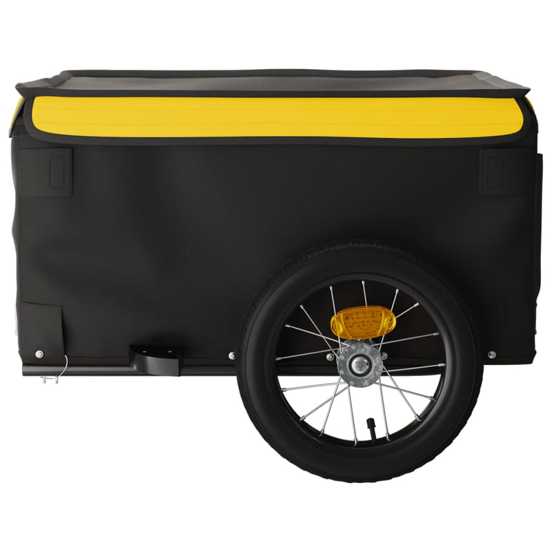 Remorcă pentru biciclete, negru și galben, 30 kg, fier