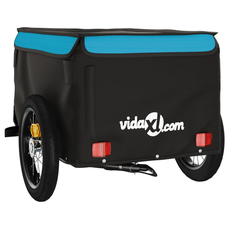 Remorcă pentru biciclete, negru și albastru, 30 kg, fier
