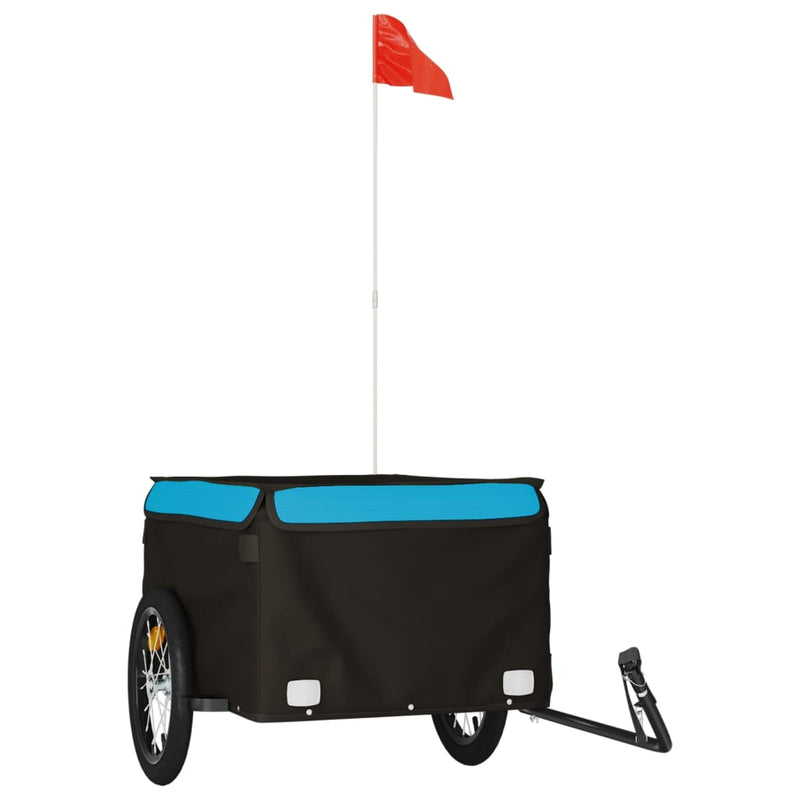 Remorcă pentru biciclete, negru și albastru, 45 kg, fier