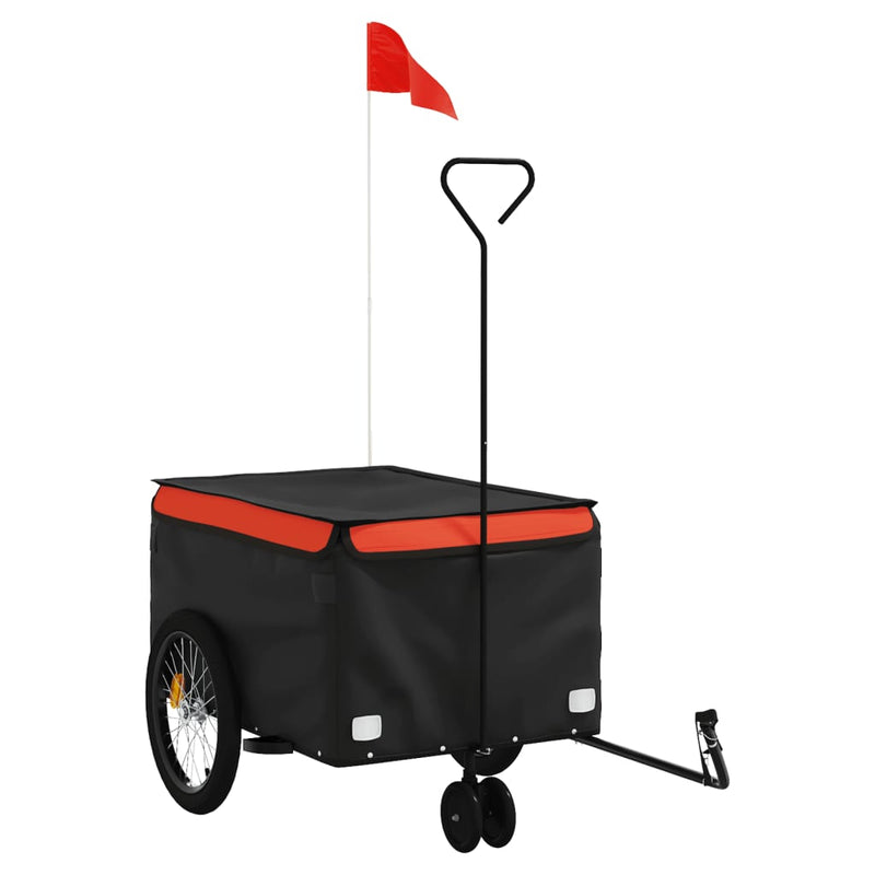 Remorcă pentru biciclete negru/portocaliu, 30 kg, fier