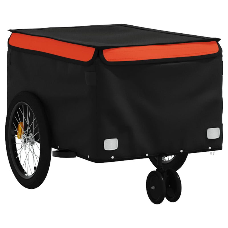 Remorcă pentru biciclete negru/portocaliu, 30 kg, fier