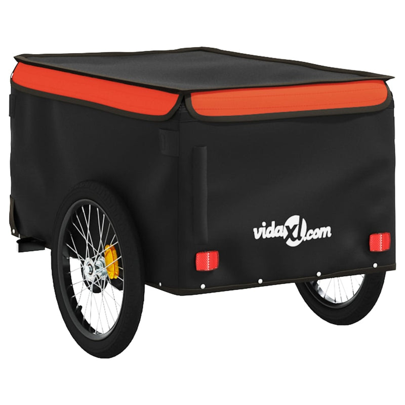 Remorcă pentru biciclete negru/portocaliu, 30 kg, fier