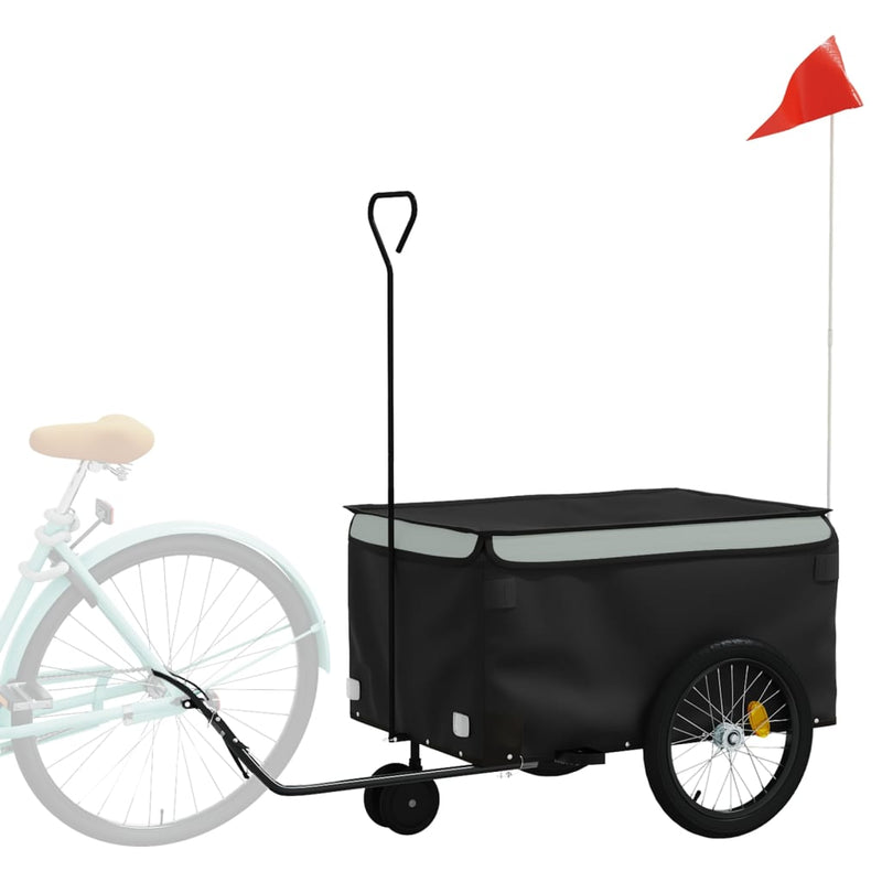 Remorcă pentru biciclete, negru și gri, 30 kg, fier
