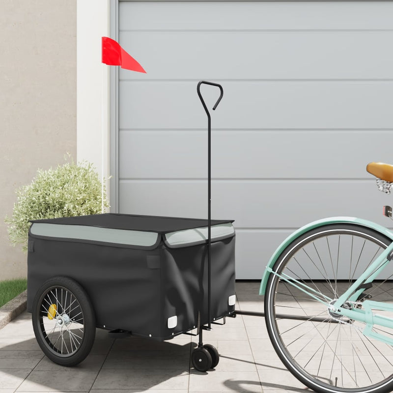 Remorcă pentru biciclete, negru și gri, 30 kg, fier