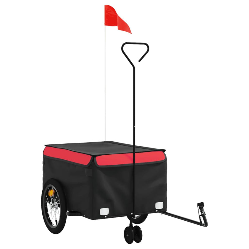 Remorcă pentru biciclete, negru și roșu, 45 kg, fier