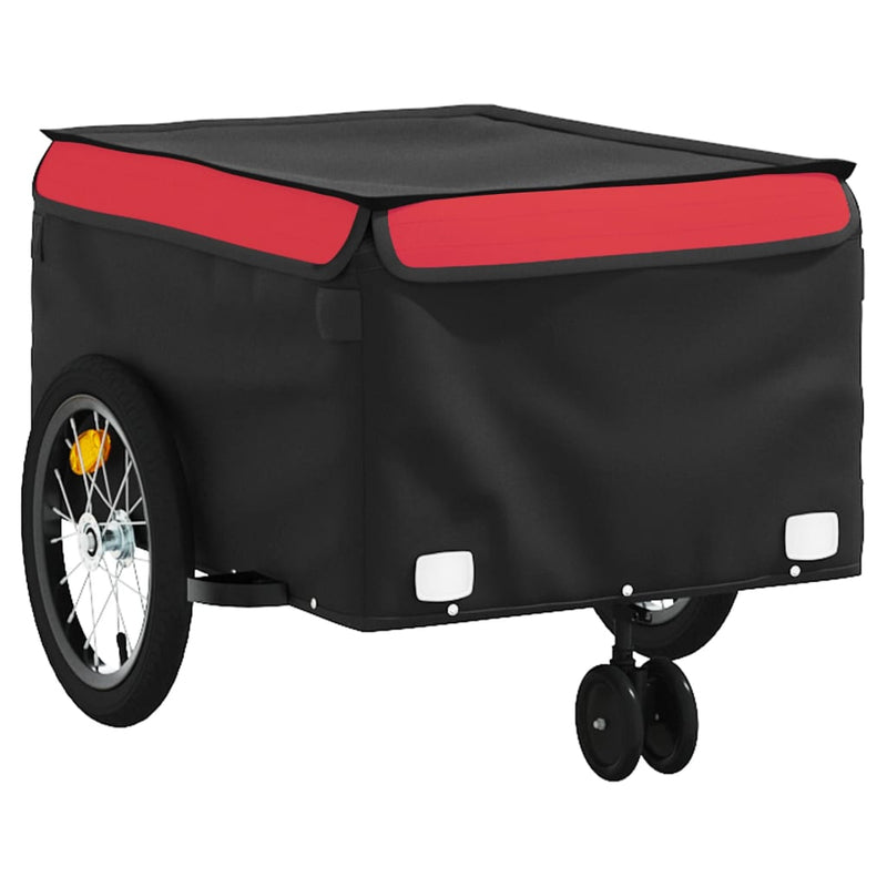 Remorcă pentru biciclete, negru și roșu, 45 kg, fier
