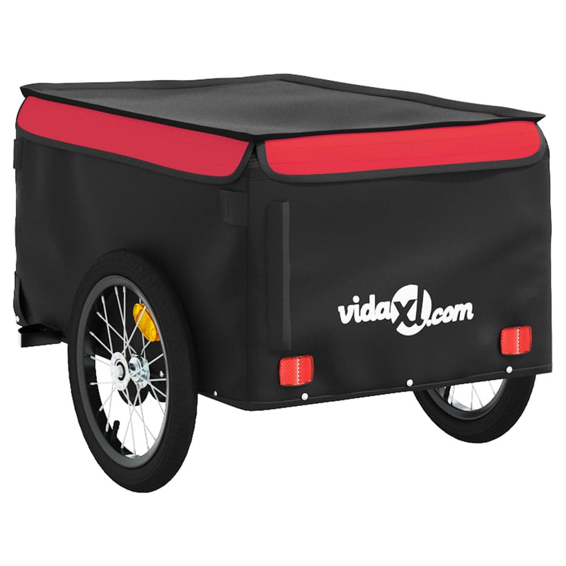 Remorcă pentru biciclete, negru și roșu, 45 kg, fier