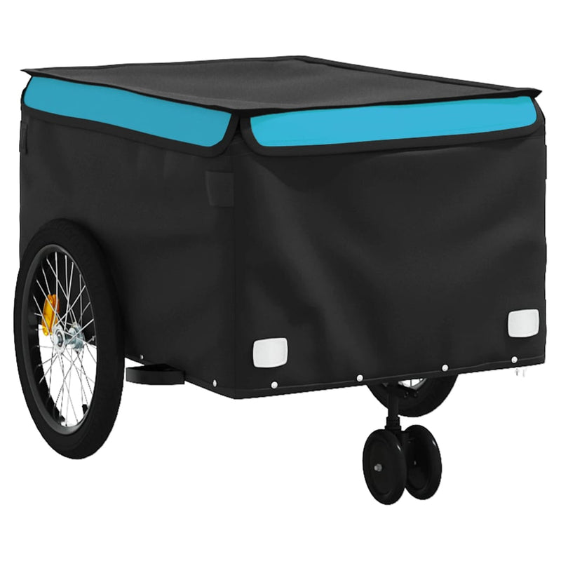 Remorcă pentru biciclete, negru și albastru, 45 kg, fier