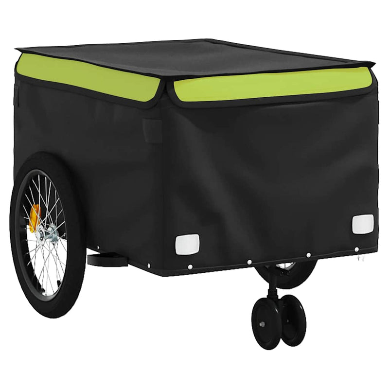 Remorcă pentru biciclete, negru și verde, 45 kg, fier