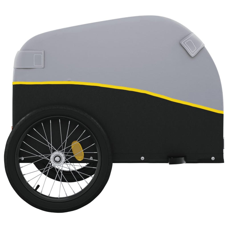 Remorcă pentru biciclete, negru și galben, 30 kg, fier