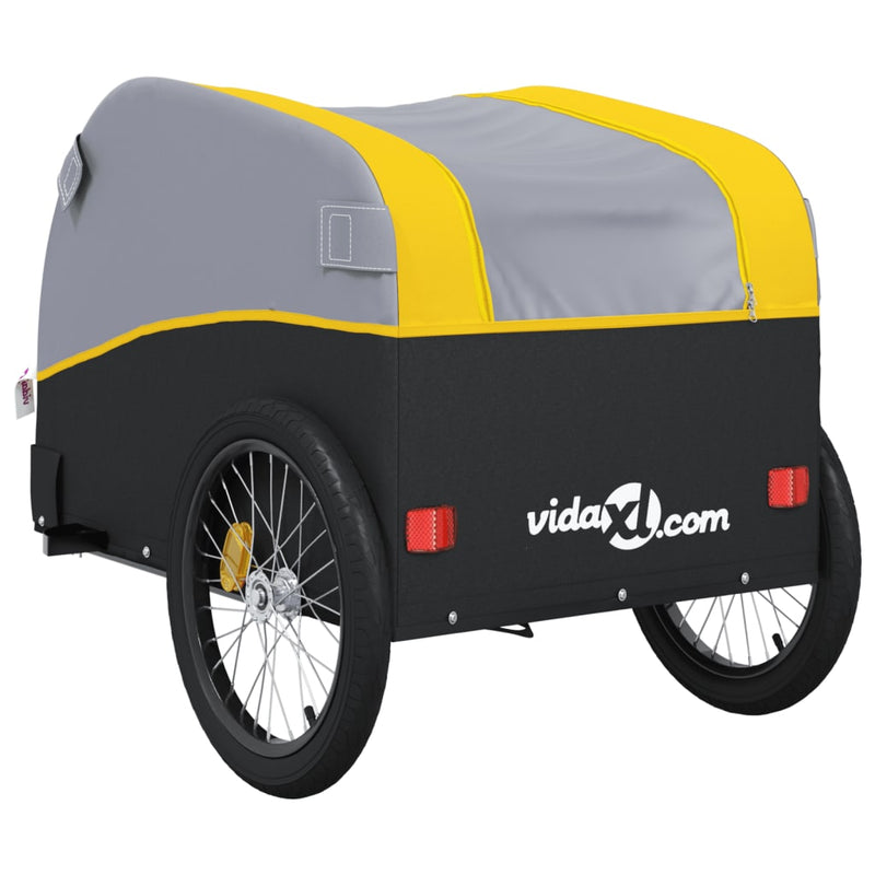 Remorcă pentru biciclete, negru și galben, 30 kg, fier