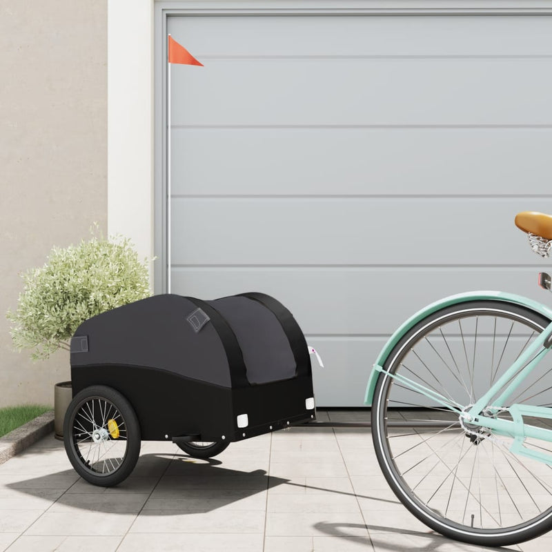 Remorcă pentru biciclete, negru, 30 kg, fier