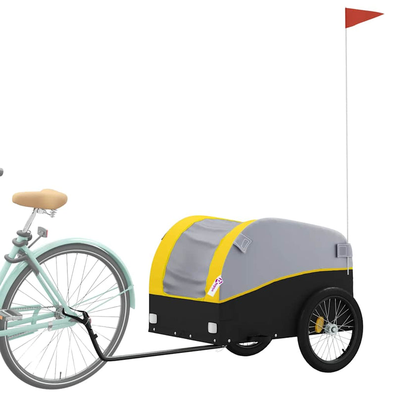 Remorcă pentru biciclete, negru și galben, 45 kg, fier