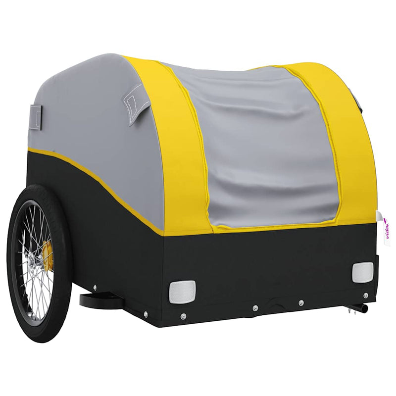 Remorcă pentru biciclete, negru și galben, 45 kg, fier
