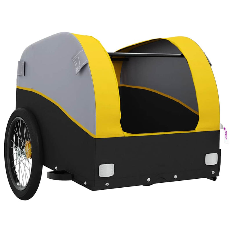 Remorcă pentru biciclete, negru și galben, 45 kg, fier