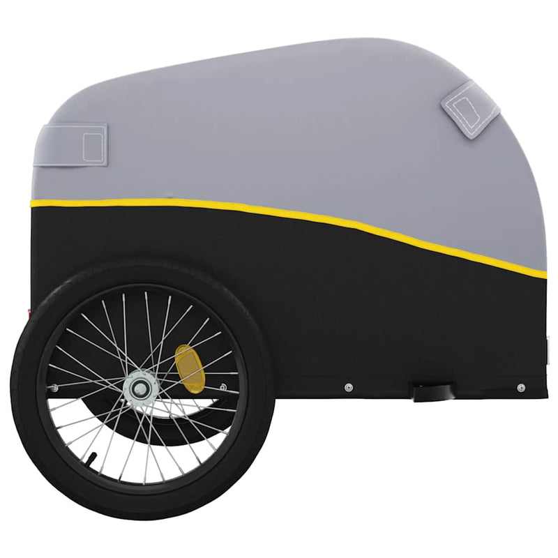 Remorcă pentru biciclete, negru și galben, 45 kg, fier