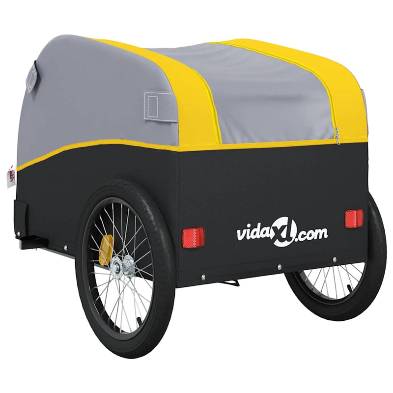 Remorcă pentru biciclete, negru și galben, 45 kg, fier