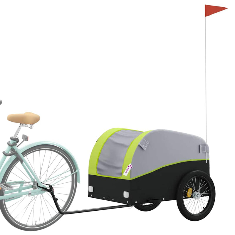 Remorcă pentru biciclete, negru și verde, 45 kg, fier