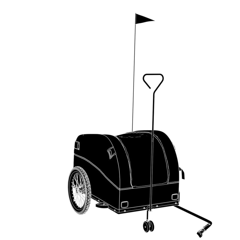 Remorcă pentru biciclete, negru și verde, 45 kg, fier